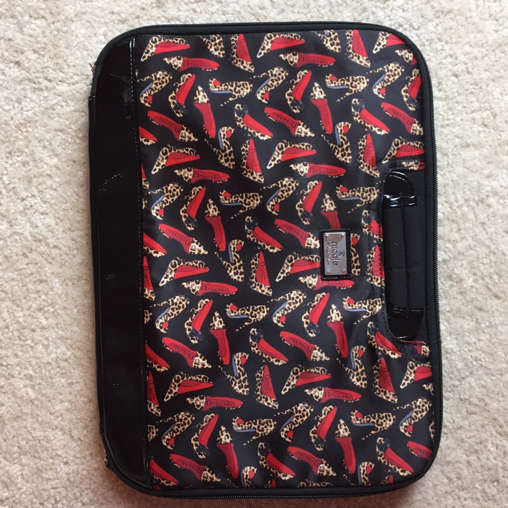 Nicole Miller Laptop Bag carry case black and red